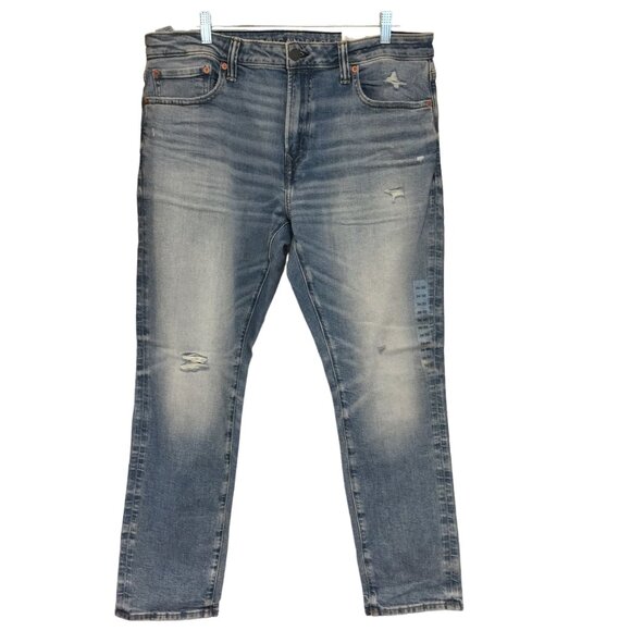 American Eagle Men's 36/30 Athletic Skinny Campus Brights Distressed Jeans